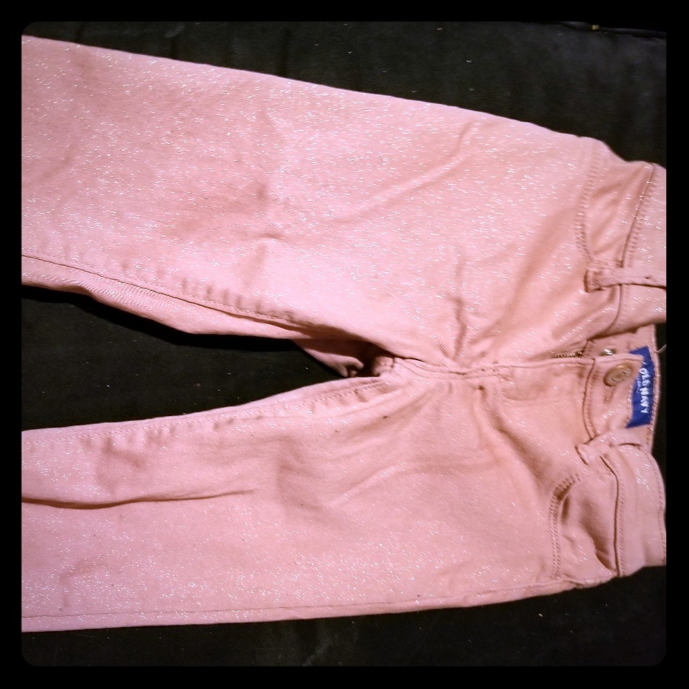 Pink glitter Jean's nwot